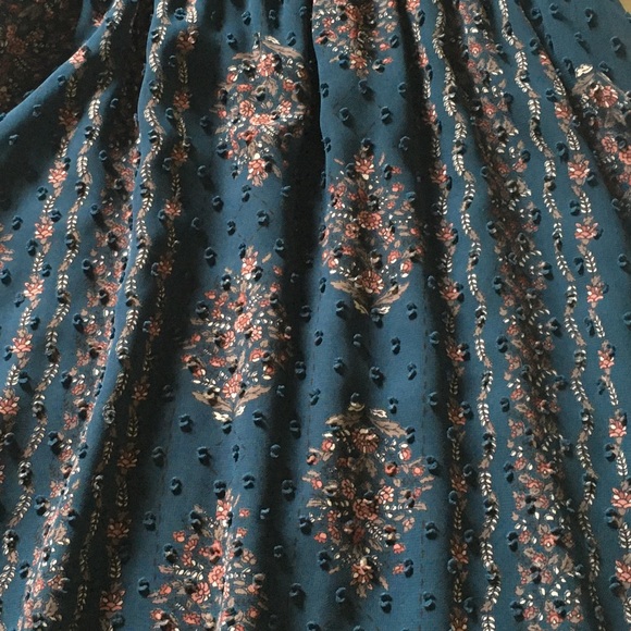 Blue Rain Teal Floral Patterned Boho/Peasant Dress (From Francesca’s!)💙 - Picture 4 of 6